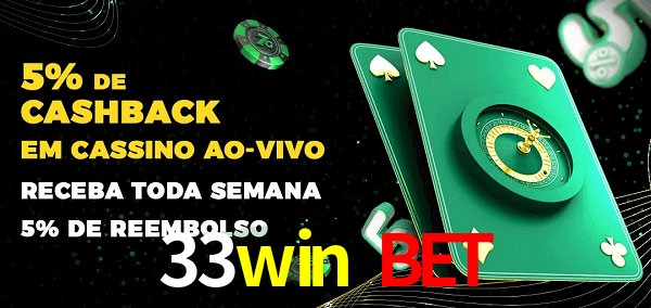 Promoções do cassino ao Vivo 33win bet